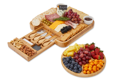 Bamboo Cheese Board with Fruit Tray